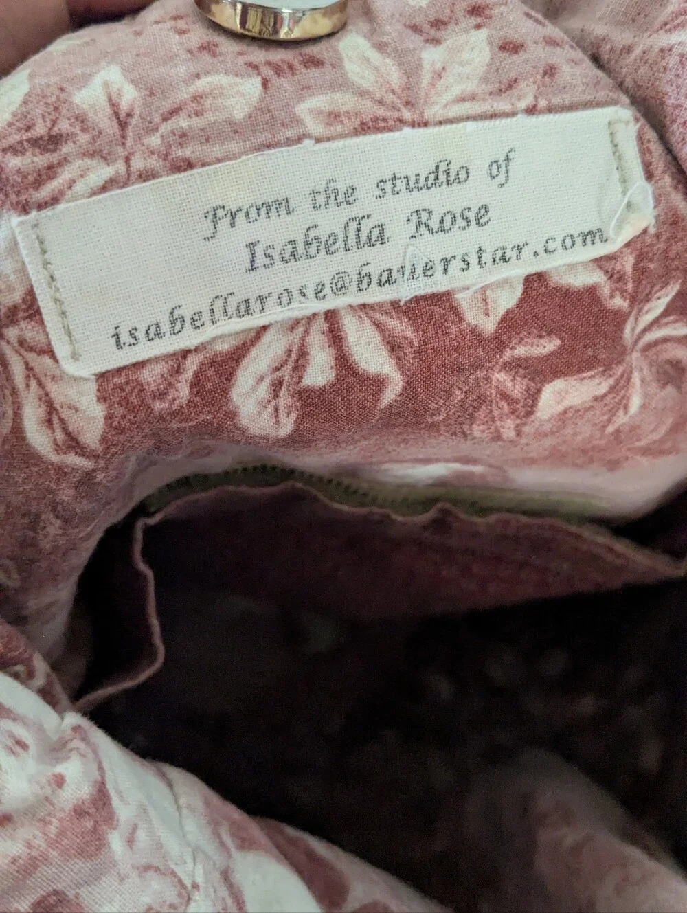 Vintage Isabella Rose Floral Tapestry Tote Bag Blue Corduroy Cottagecore Shoulde